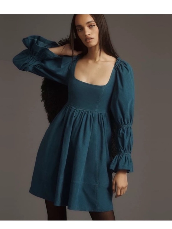 Dresses & Skirts - Anthropology Pilcro Corduroy Square Neck Babydoll Dress Size S